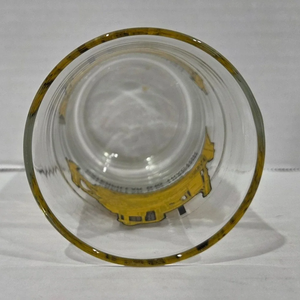 Vintage Caterpillar D10 Tractor Drinking Glass Clear Tumbler 5 Inch Tall